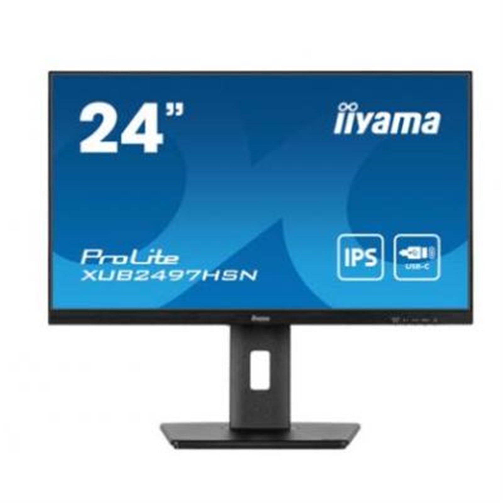 iiyama Prolite XUB2497HSN-B1 24 inch IPS Monitor, USB-C Dock, RJ45(LAN), Full HD, 1ms, HDMI, DisplayPort, USB-Hub, USB-C, 100Hz, Speakers, Black, Internal PSU, VESA, Height Adjust, Pivot-PCR Business Solutions Ltd